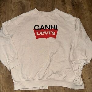 Ganni x Levi’s Sweatshirt crew neck with SnapBack.  Size small like new